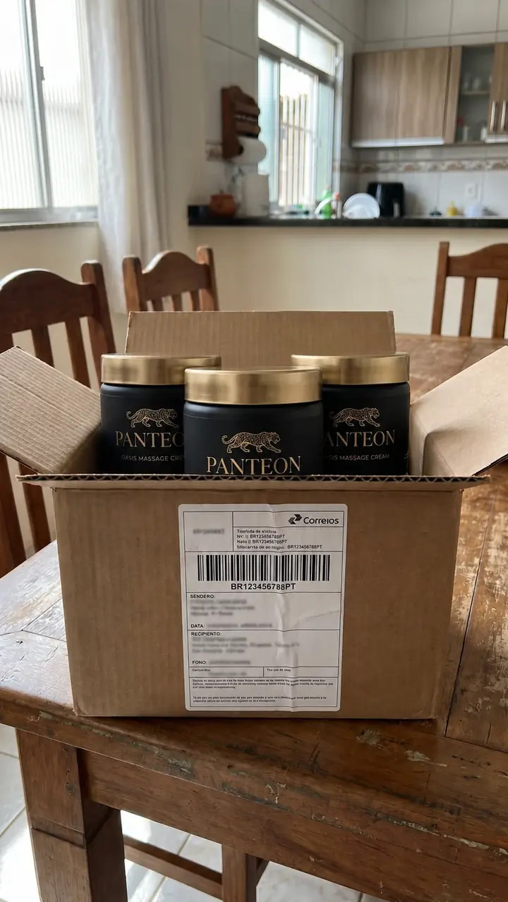 Unboxing com três potes de Panteon